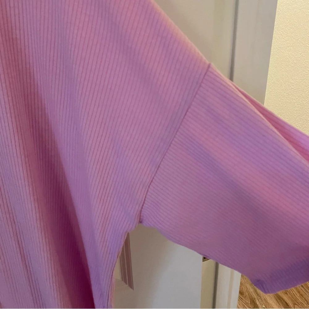 Entro Light Pink Ribbed Short Sleeve Top - Picture 3 of 3